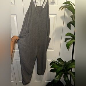 Women’s Charcoal Harem Sleeveless Jumpsuit